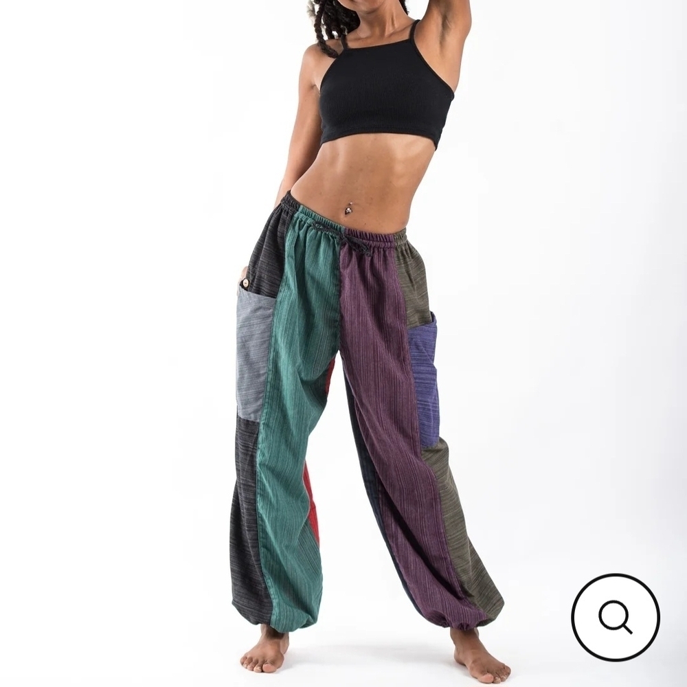 Harem Pantd Multicolor Patchwork Women's One Size… - image 1